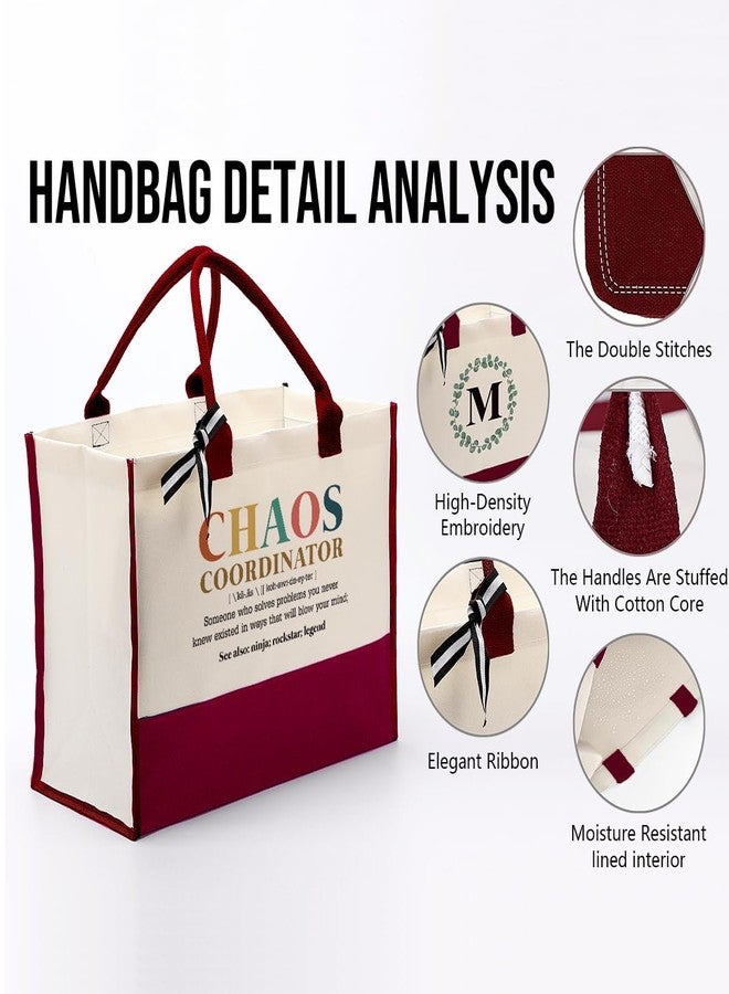 EDCTO Canvas Tote Bag, Cotton Canvas Tote Bag, Chaos Coordinator Bag, Gifts for Boss Lady/Friend/Coworker/Teacher, Mom Birthday Gift, Canvas Tote Bags for Women, Womens Weekend Bag, Canvas Beach Bag A - Image 4